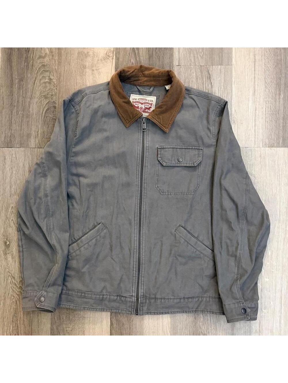 Levi's Men's Grey and Blue Jacket sz L